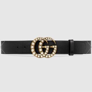 GUCCI GG Marmont wide belt with pearls size 85